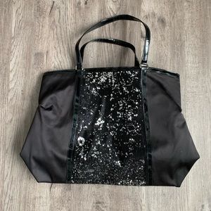 Black sequin tote/beach bag